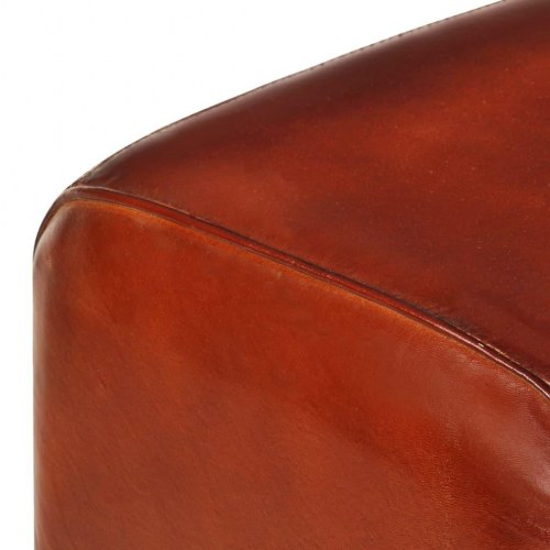 Bænk gymnastikbuk 160 cm ægte læder massivt akacietræ brun