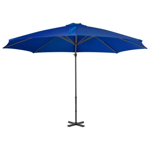 Hængeparasol 250x250 cm aluminiumsstang azurblå