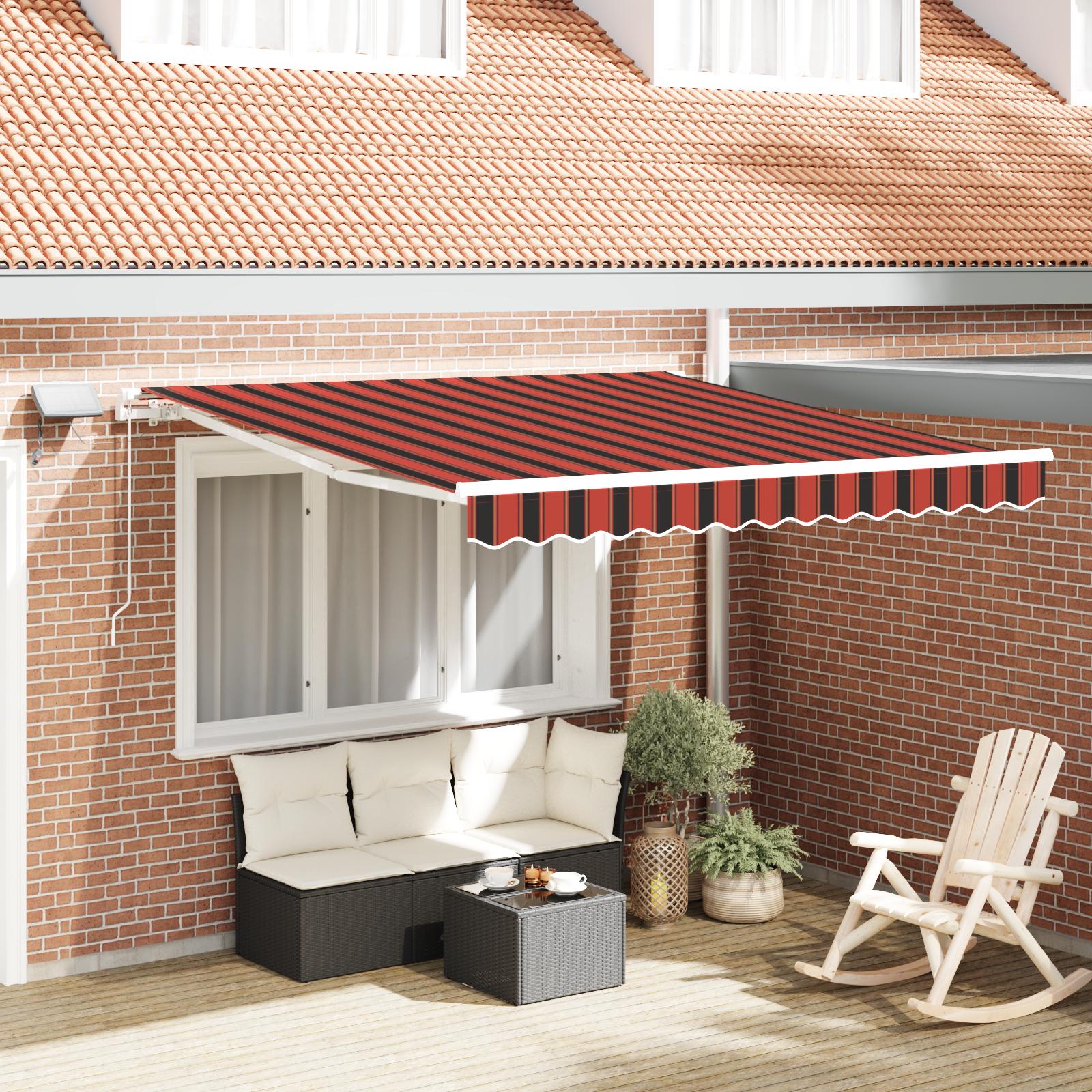 Udtrækkelig Markise Med Orange Og Brun 300 X 250 Cm Stof