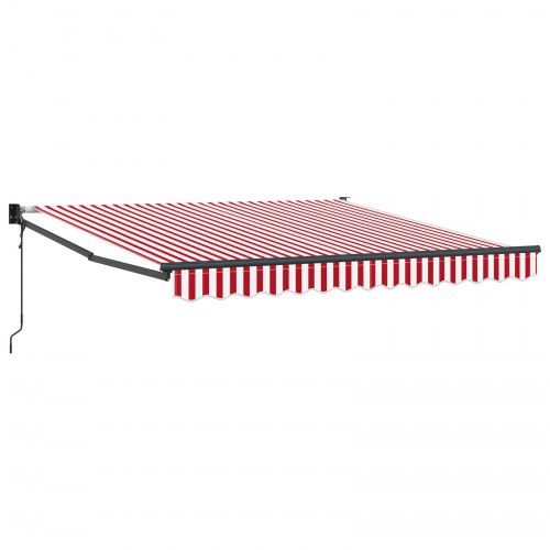 Automatisk Sammenrullelig Markise Rød og Hvid Stribe 300x250 cm