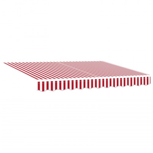 Automatisk Sammenrullelig Markise Rød og Hvid Stribe 300x250 cm