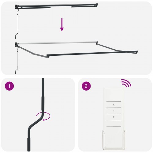 Automatisk Sammenrullelig Markise Rød og Hvid Stribe 300x250 cm