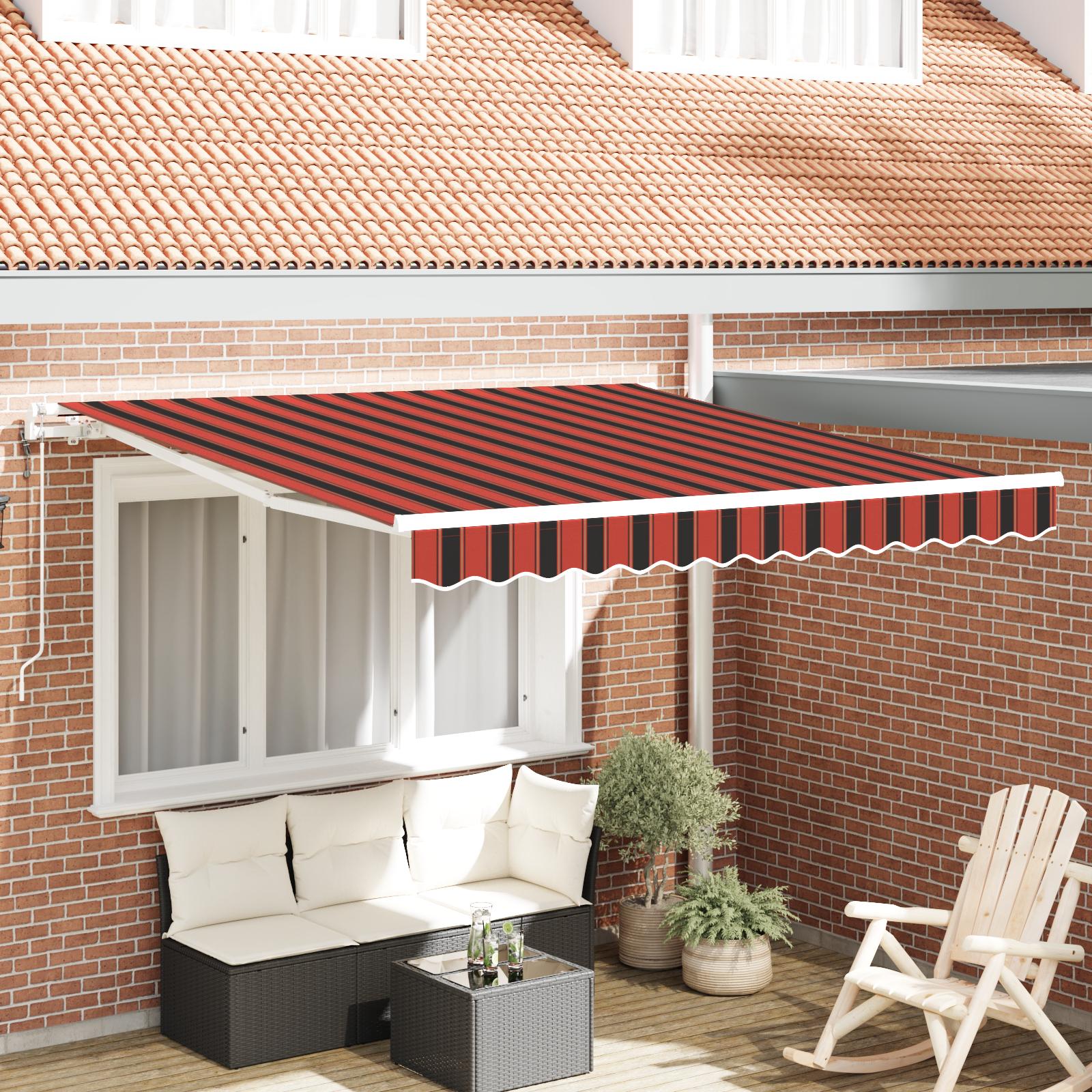 Utrækkelig Markise 300 x 250 cm orange og brun