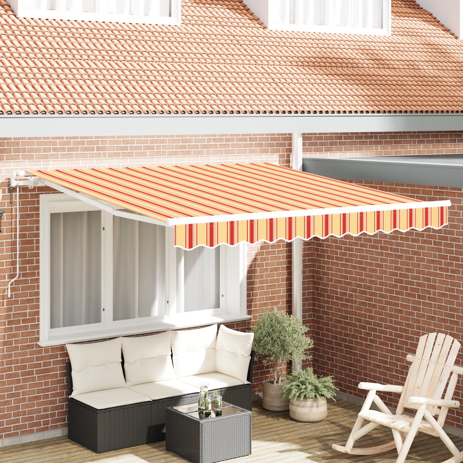 Utrækkelig Markise 350 x 250 cm gul og orange