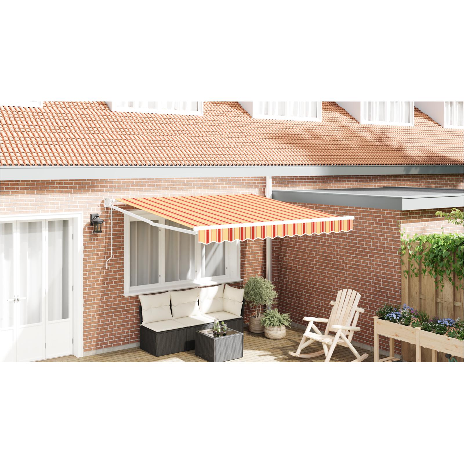 Markise Stribet gul og orange 3,5 x 2,5 m Polyester og metal
