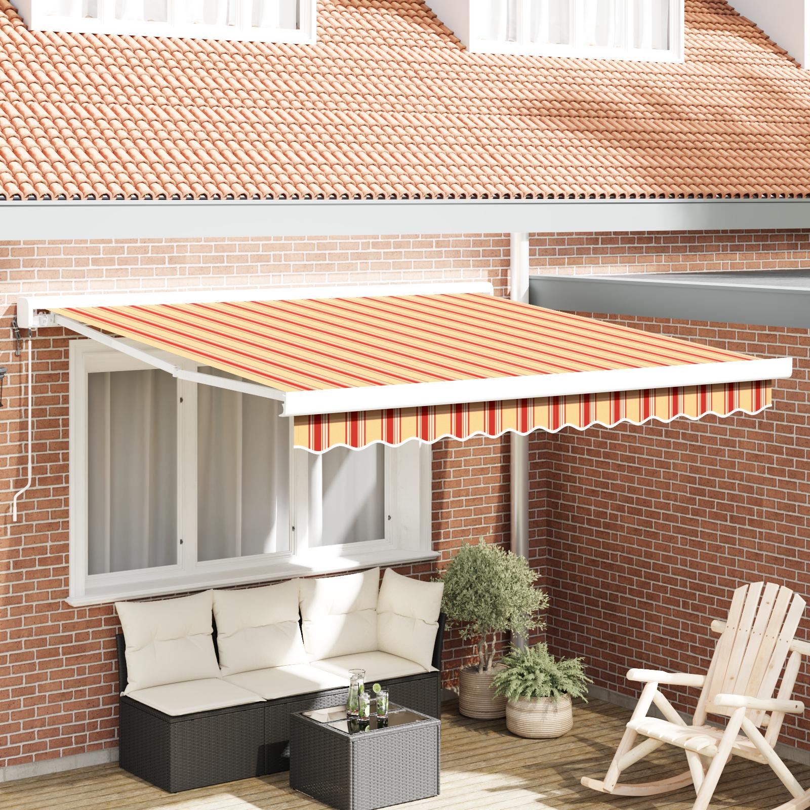 Utrækkelig Markise gul og orange 350 x 250 cm Stof, metal