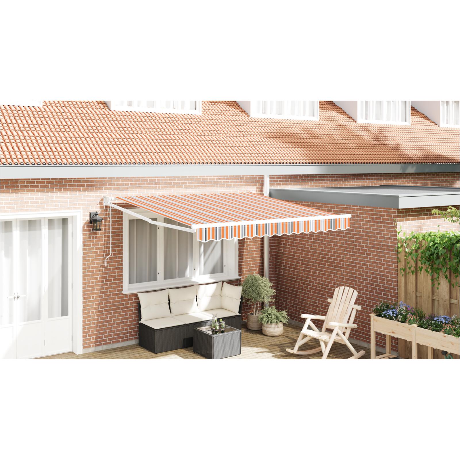 Utrækkelig Markise Orange Grå Blå Hvid 350 x 250 cm Stof