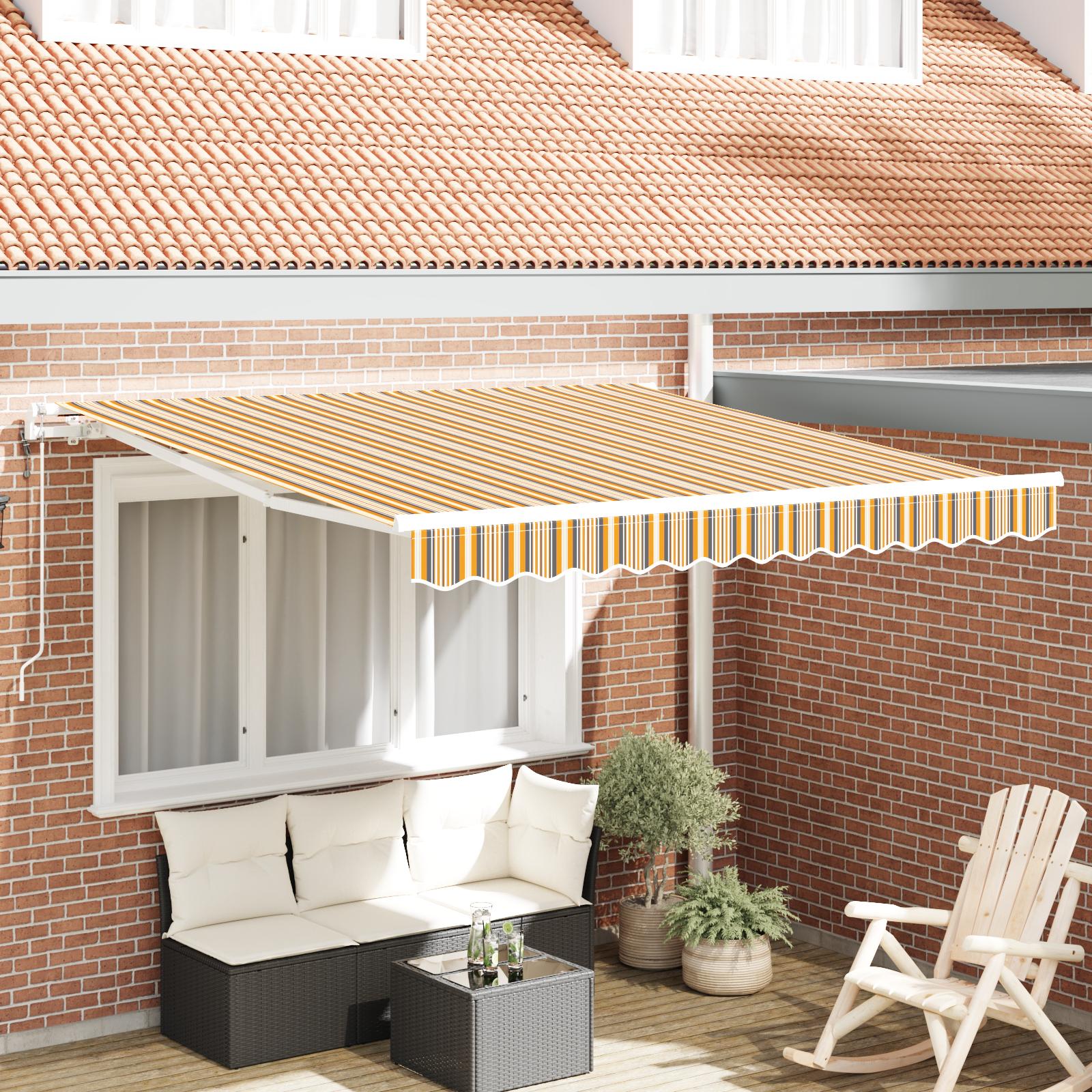UdtrÃ¦kkelig markise - flerfarvet 350 Ã 250 cm i stof og aluminium