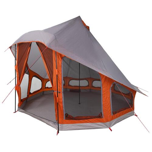 Familietelt Tipi Grå og Orange 6-Personers Vandafvisende