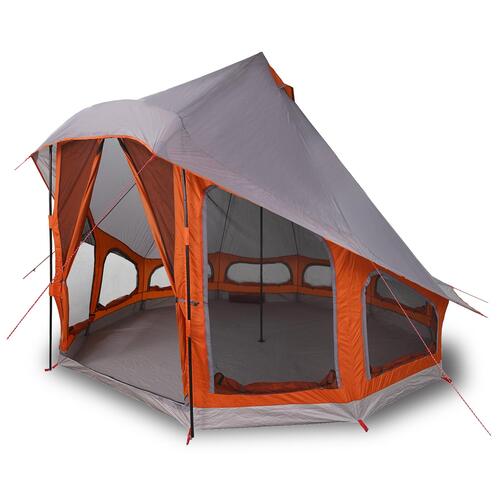 Familietelt Tipi Grå og Orange 6-Personers Vandafvisende