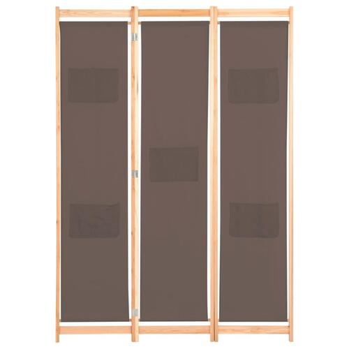 3-panels rumdeler 120 x 170 x 4 cm stof brun