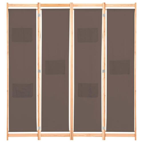 4-panels rumdeler 160 x 170 x 4 cm stof brun