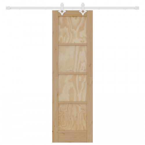 Glidedør med hardware sæt 61x198.5 cm massiv fyrretræ, indendørs dør 'ORKDAL'61x198.5 cm massiv fyrretræ