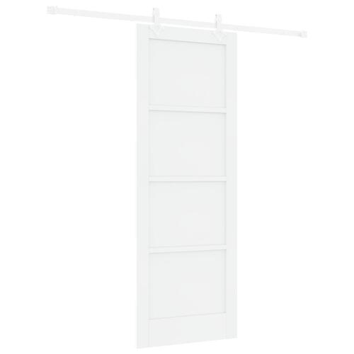 Glidende dør med hardware sæt Hvid 78x211 cm Solid Træ Fyr, indvendig dør 'ORKDAL'Hvid 78x211x4 cm Solid Træ Fyr