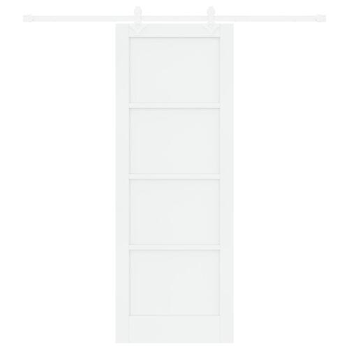 Glidende dør med hardware sæt Hvid 78x211 cm Solid Træ Fyr, indvendig dør 'ORKDAL'Hvid 78x211x4 cm Solid Træ Fyr