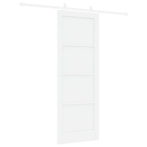 Glidende dør med hardware sæt Hvid 78x211 cm Solid Træ Fyr, indvendig dør 'ORKDAL'Hvid 78x211x4 cm Solid Træ Fyr