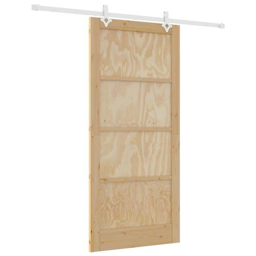 Glidedør med hardware sæt 93x202 cm solidt fyrretræ, indvendig dør