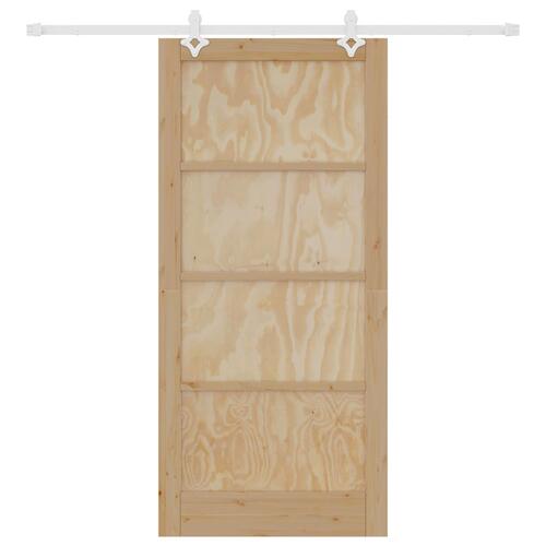 Glidedør med hardware sæt 93x202 cm solidt fyrretræ, indvendig dør