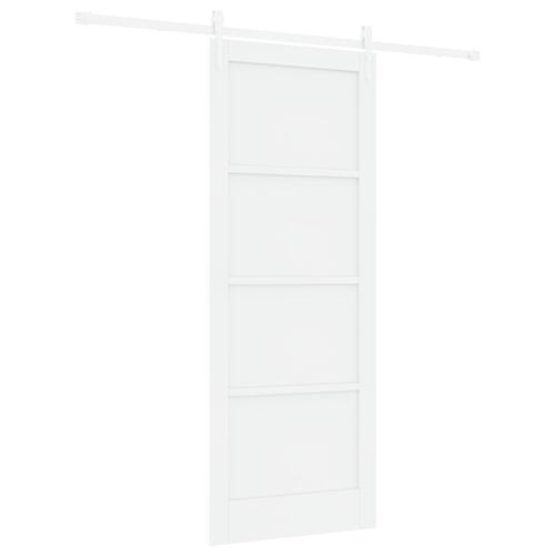 Skydedør med hardware sæt hvid 83x211 cm solid fyrretræ, indendørs dør 'ORKDAL'hvid 83x211x4 cm solid fyrretræ