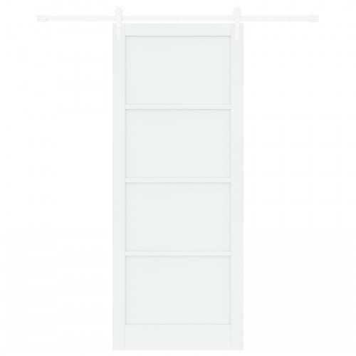 Glide dør med hardware sæt hvid 93x232 cm solid fyrretræ, indvendig dør 'ORKDAL'hvid 93x232x4 cm solid fyrretræ