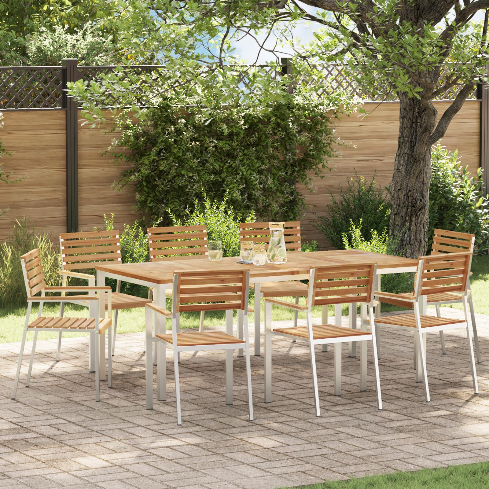 Have Stol 8 stk Brun 56 x 54.5 x 87cm Massivt teaktrÃ¦