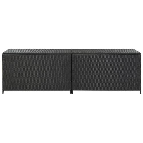 Opbevaringskasse til haven 200x50x60 polyrattan sort (OUTLET B)