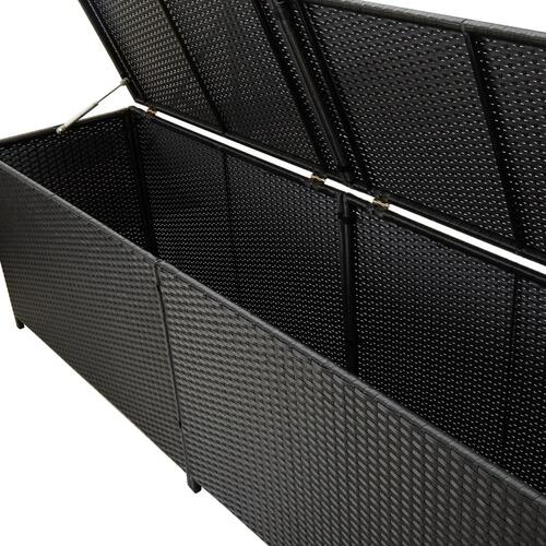 Opbevaringskasse til haven 200x50x60 polyrattan sort (OUTLET B)