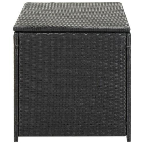Opbevaringskasse til haven 100x50x50 cm polyrattan sort (OUTLET A)