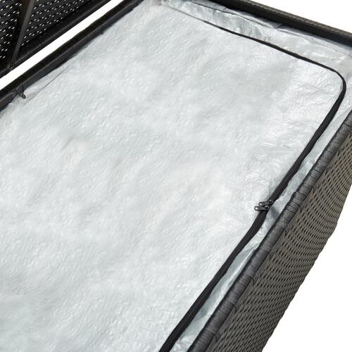 Opbevaringskasse til haven 100x50x50 cm polyrattan sort (OUTLET A)