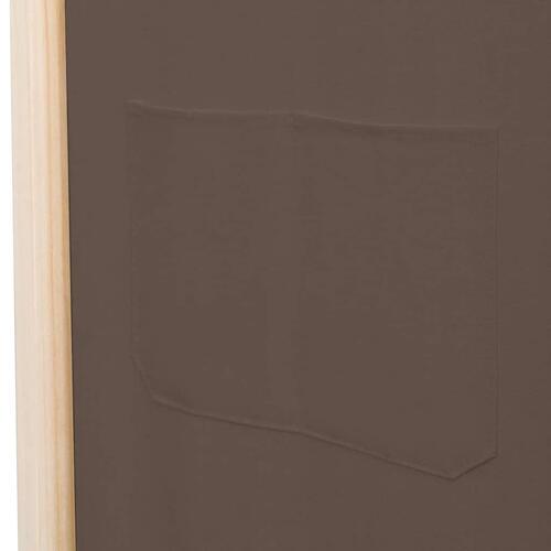 6-panels rumdeler 240 x 170 x 4 cm stof brun