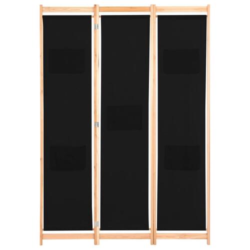 3-panels rumdeler 120 x 170 x 4 cm stof sort