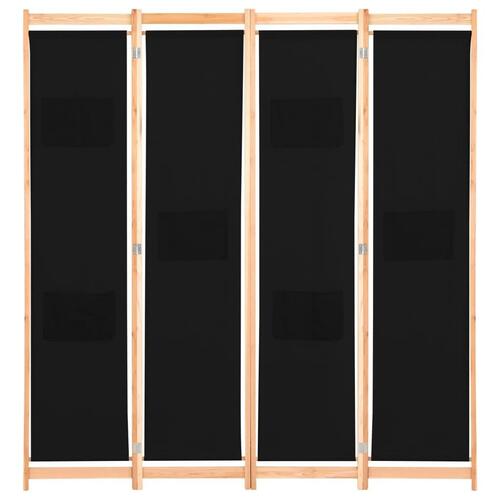4-panels rumdeler 160 x 170 x 4 cm stof sort