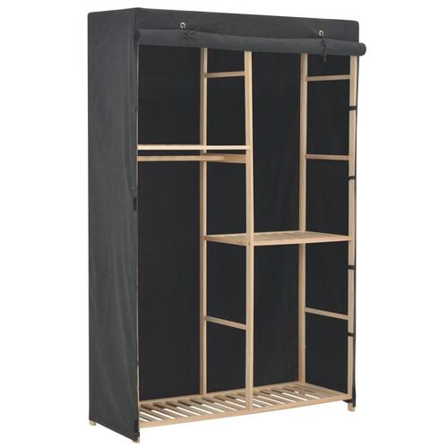 Klædeskab i 3 niveauer 110 x 40 x 170 cm stof grå