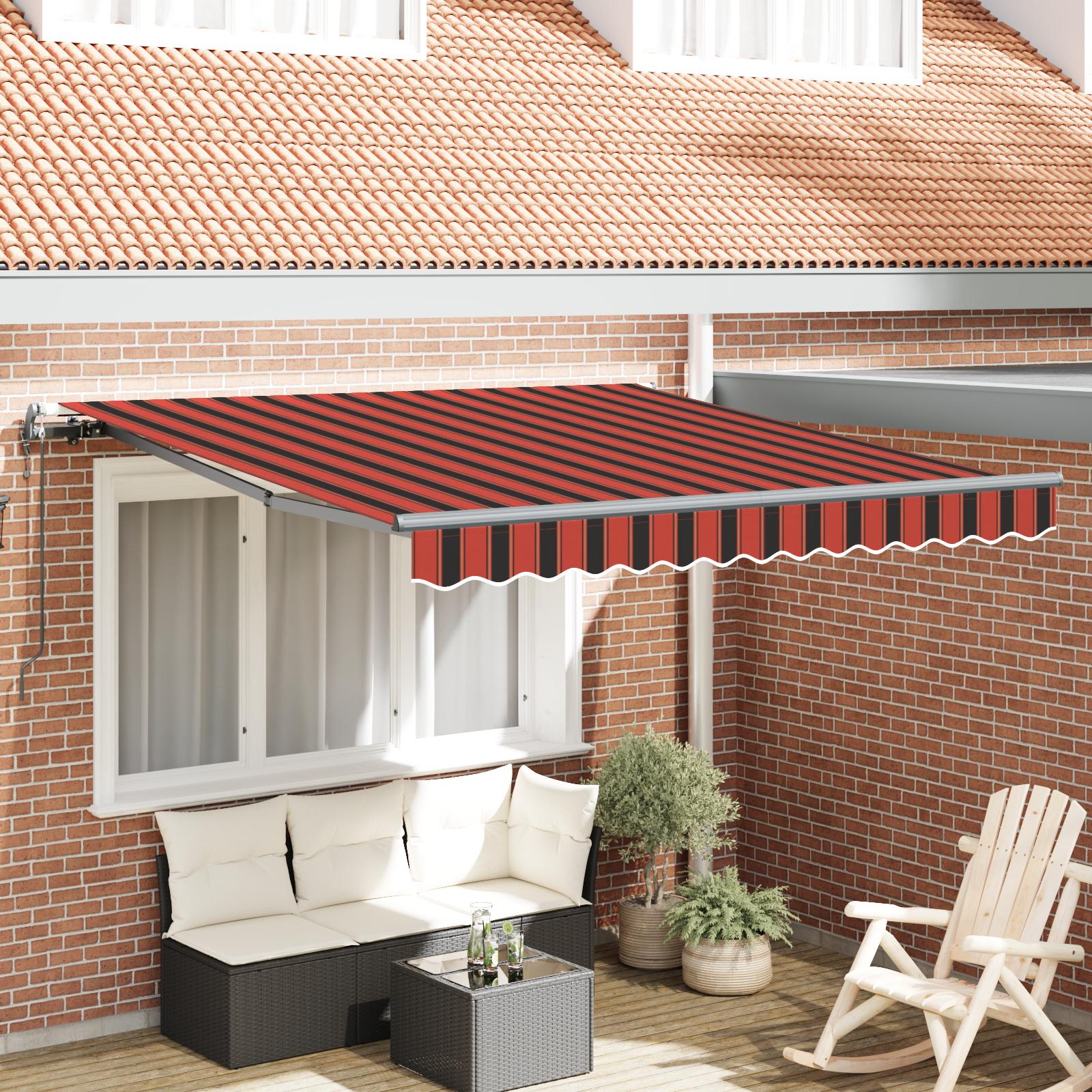 Utrækkelig Markise orange og brun 300 x 250 cm Stof