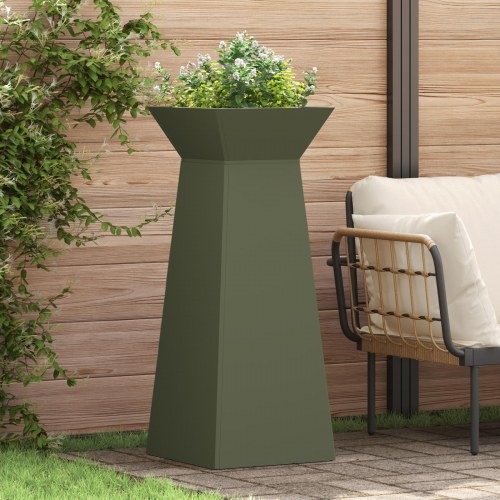 Planterstand Olivengrøn Metal 40 x 40 x 101 cm Dekorative Indlæg
