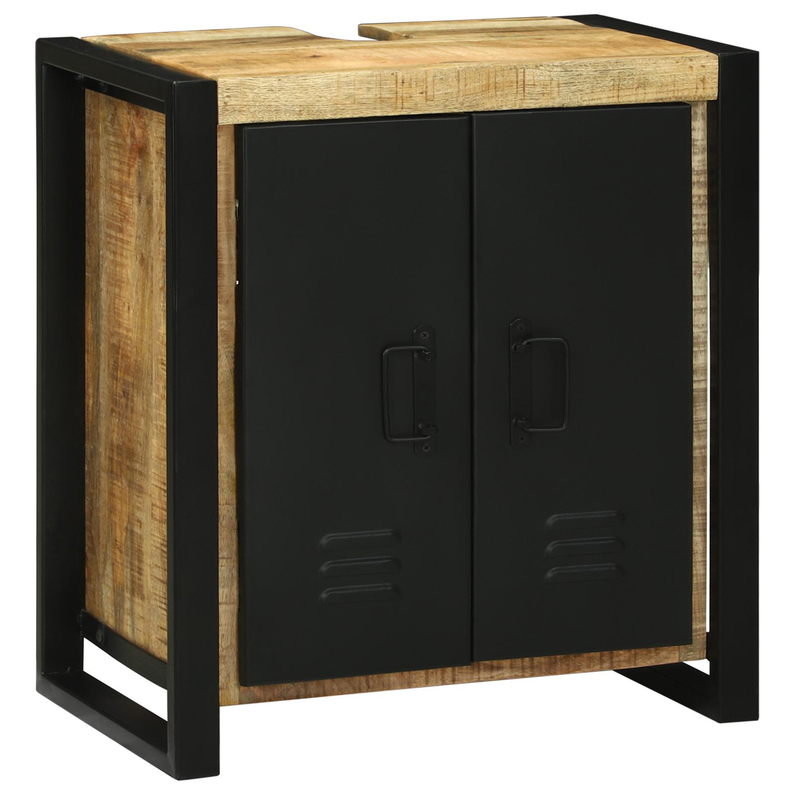 Vaskeskab med opbevaring Brun 55 x 35 x 60 cm Massivt mangotræ