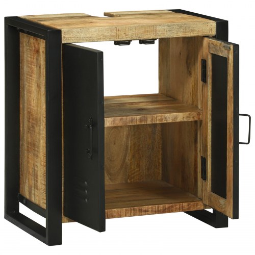 Vaskeskab 55x35x60 cm Massivt Træ Rå Mangotræ