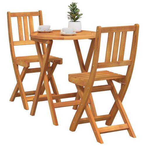 3 Stykke Folding Bistro Set Solid Wood Akacietræ