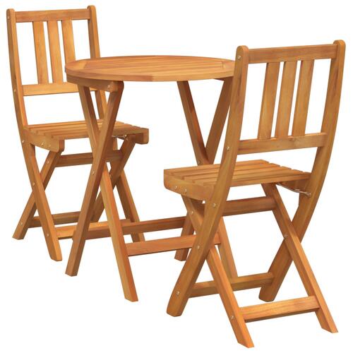 3 Stykke Folding Bistro Set Solid Wood Akacietræ