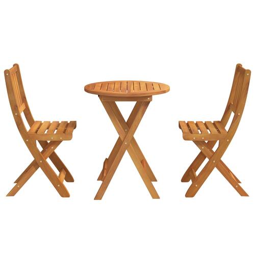 3 Stykke Folding Bistro Set Solid Wood Akacietræ