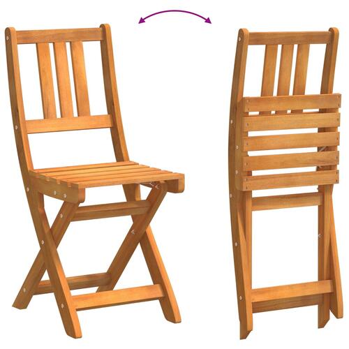 3 Stykke Folding Bistro Set Solid Wood Akacietræ