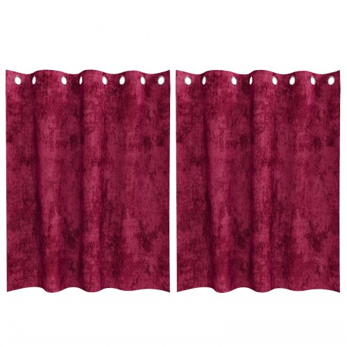 Velour Gardiner Vinfaret Polyester 140 x 140 cm Gardin