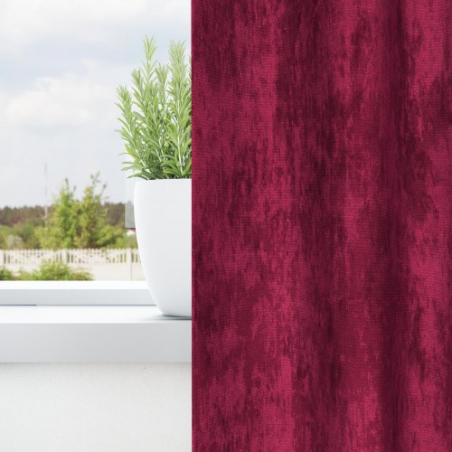 Velour Gardiner Vinfaret Polyester 140 x 140 cm Gardin