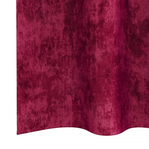 Velvet Gardiner 2 stk. med Øjekanter Vinrød 245x140 cm