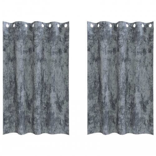 Grommet Gardiner Sølvgrå Polyester 140 x 175 cm Dekorative indlæg