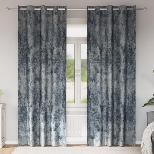 Velvet Gardiner 2 stk med Grommetter Sølvfarvet 245x140 cm
