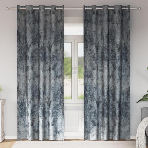 Velour Gardiner 2 stk med Øjekanter Sølvgrå 260x140 cm