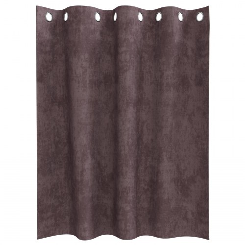 Velourgardiner 2 stk med Øjekanter Brun 140x140 cm