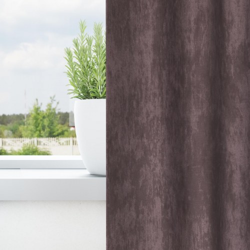 Velour Gardiner 2 stk med Øjekanter Brun 175x140 cm