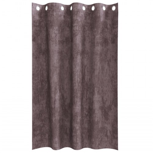 Velour Gardiner 2 stk med Øjekanter Brun 175x140 cm